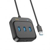 Адаптер Hoco HB35  4 в 1 (USB в USB3.0*3+RJ45) 1.2m