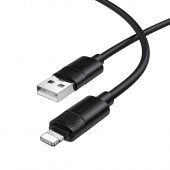 Дата-кабель Borofone BX123 IP (1м.,силиконовый) цвет: черный