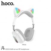 Беспроводные наушники Hoco ESD13 полноразмерные с микрофоном ("кошачьи ушки") цвет: белый