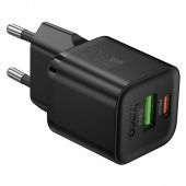 Сетевое зарядное устройство Hoco N65 (QC3.0 +PD20W)  цвет: черный