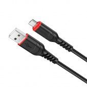 Дата-кабель Hoco X59 Micro (1 м, 2.4 A,нейлон) цвет: черный