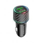 Автомобильное ЗУ Borofone BZ21A (2USB:QC3.0,36W с подсветкой) цвет: черный