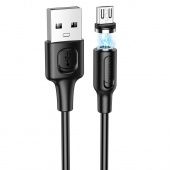 Дата-кабель BOROFONE BX41 Micro (магнитный, 1,0 м,2.4 A) цвет: черный