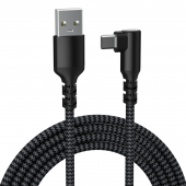 Кабель BreezyTech SL005 USB to Type-C (1 м,угловой,нейлон,18W) цвет: черный