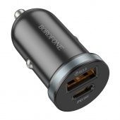 Автомобильное ЗУ BOROFONE BZ22 (QC3.0 +PD30W Type-C) цвет: черный