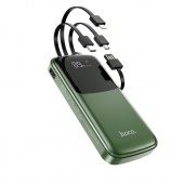 Внешний аккумулятор Hoco DB07  10000mAh (4 кабеля,дисплей) цвет: хаки