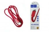 Дата-кабель Hoco X59 Lightning (1 м, 2.4 A,нейлон) цвет: красный