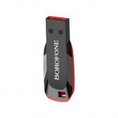USB flash накопитель Borofone 64Gb BUD2 USB2.0 корпус пластик, цвет: черно-красный