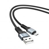Дата-кабель BOROFONE BX64 Micro (силикон 1м.,2.4A) цвет: черный