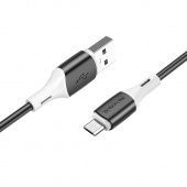 Дата-кабель Borofone BX79 Micro (силиконовый 1м., 2.4A), цвет: черный
