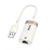 Адаптер Hoco UA41 USB в RJ45 интернет 100 Mbps цвет: слоновая кость
