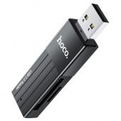 Картридер Hoco HB20 (USB 2.0, 480Mbps) цвет: чёрный