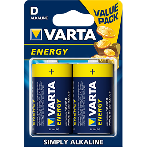 Батарейки алкалиновые VARTA Energy LR20/2ВР D