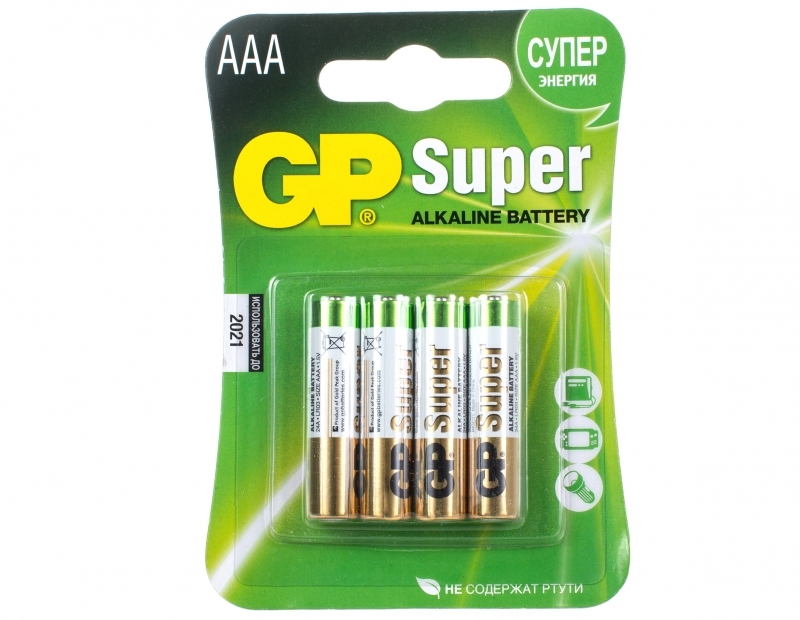 Батарейки алкалиновые GP Super LR03/4ВР AAA