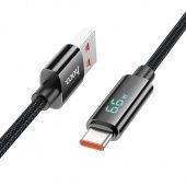 Дата-кабель Hoco U125 Type-C (5 A,дисплей,1.2 м) цвет: черный