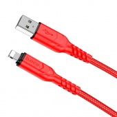 Дата-кабель Hoco X59 Lightning (2 м, 2.4 A,нейлон) цвет: красный