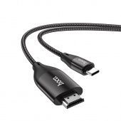 Адаптер Hoco UA16 кабель Type-C to HDMI, нейлон, HD,2 м, цвет:металлик