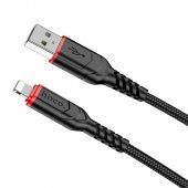 Дата-кабель Hoco X59 Lightning (2 м, 2.4 A,нейлон) цвет: черный
