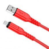 Дата-кабель Hoco X59 Micro (2 м, 2.4 A,нейлон) цвет: красный
