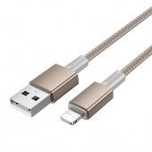 Дата-кабель Hoco X119 Lightning (нейлон 1м., 2.4A) цвет: золото