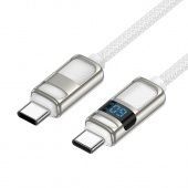 Дата-кабель Hoco U137 Type-C to Type-C (60W,дисплей,1.2 м) цвет: белый
