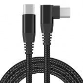 Кабель BreezyTech SL0010 Type-C to Type-C (1 м,угловой,нейлон,60W) цвет: черный 