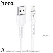 Дата-кабель Hoco DU01 Lightning (1 м, 2.4 A) цвет: белый