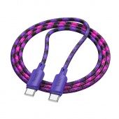 Дата-кабель Hoco X116 Type-C to Type-C (60W,1 м) цвет: фиолетовый 