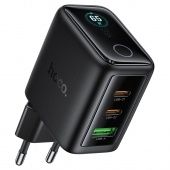 Сетевое зарядное устройство Hoco N79 (PD65W(2C1A + дисплей)  цвет: черный  