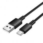 Дата-кабель Hoco X119 Type-C (нейлон 1м., 3 A) цвет: черный