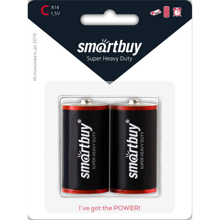 Батарейки SMARTBUY R14/2BР C