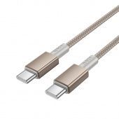 Дата-кабель Hoco X119 Type-C to Type-C (60W,нейлон,1 м) цвет: золото