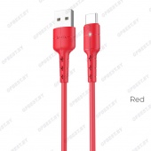 Дата-кабель Hoco X30 Micro (1.2 м., индикатор вкл., 2.0A) цвет: красный