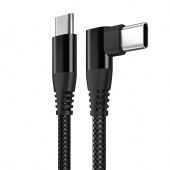 Кабель BreezyTech SL0010 Type-C to Type-C (2 м,угловой,нейлон,60W) цвет: черный