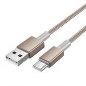 Дата-кабель Hoco X119 Type-C (нейлон 1м., 3 A) цвет: золото