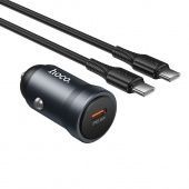 Автомобильное ЗУ Hoco Z62A (PD30W + кабель Type-C-Type-C) цвет: металлик