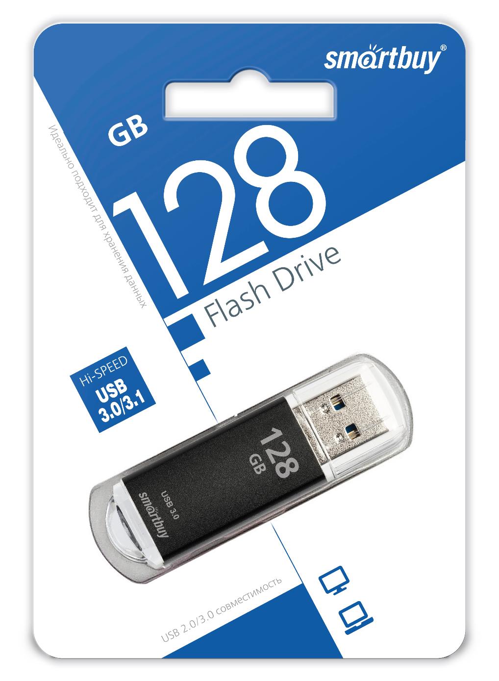 USB 3.0 флэш-диск Smartbuy 128GB V-Cut Black