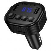 FM-модулятор с автомобильным ЗУ Borofone BC66 (2C+2USB порта) цвет: черный  
