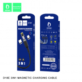 Дата-кабель Denmen D18E  3в1 (3 магнитных коннектора в комплекте) цвет: черный