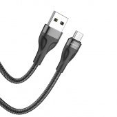 Дата-кабель BOROFONE BX61 Micro (1м.,нейлон 2.4A) цвет: черныйA) цвет: черный