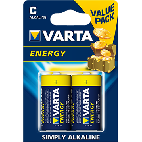 Батарейки алкалиновые VARTA Energy LR14/2ВР C