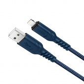 Дата-кабель Hoco X59 Lightning (1 м, 2.4 A,нейлон) цвет: синий
