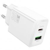 Сетевое зарядное устройство Hoco N71 (QC3.0 +PD30W Type-C)  цвет: белый