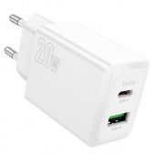 Сетевое зарядное устройство Hoco N69 (QC3.0 +PD20W Type-C) цвет: белый
