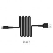 Дата-кабель BOROFONE BX30 Micro (1м., силиконовый, 2,4A), цвет: чёрный