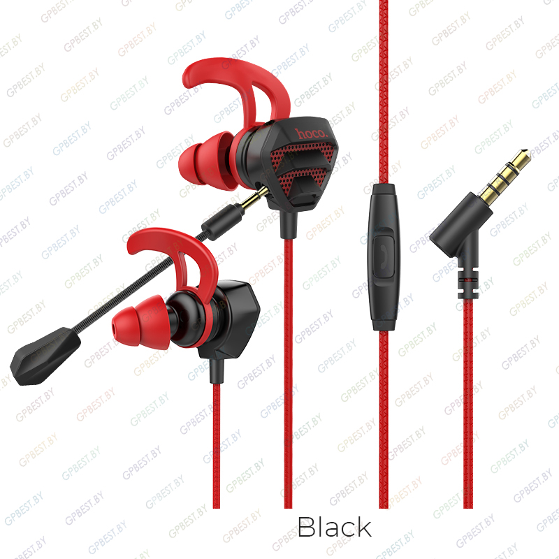 Наушники Hoco M45 с микрофоном, цвет красный-черный