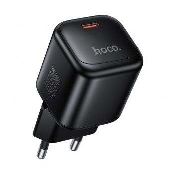 Сетевое зарядное устройство Hoco N84 Gan (PD45W)  цвет: черный