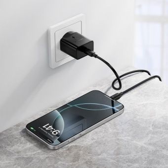 Сетевое зарядное устройство Hoco N76 (PD25W+кабель Type C-Type-C)  цвет: черный  