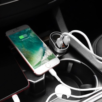 Автомобильное ЗУ Hoco Z29  (2USB: 3.5A, дисплей, прикуриватель)