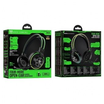 Наушники Hoco W124 беспроводные игровые (4 режима работы) цвет: черный